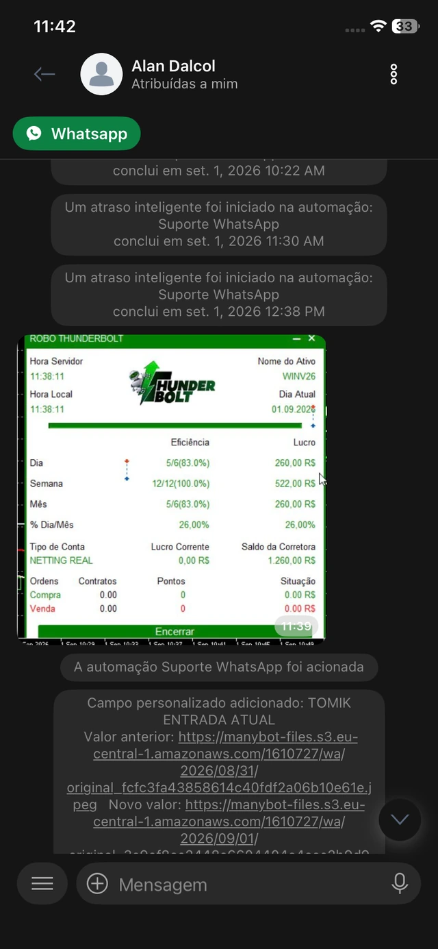 Relato compartilhado por cliente Thunderbolt 9