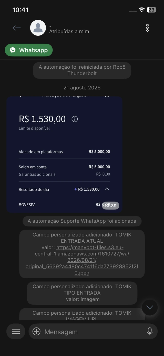 Relato compartilhado por cliente Thunderbolt 13